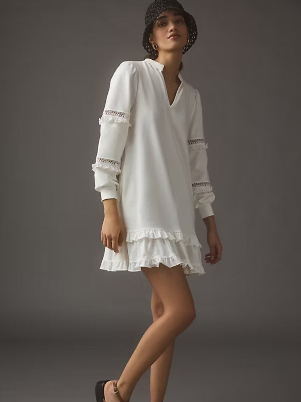 Anthropologie Sundays Zander Dress long sleeves XS new with tag white